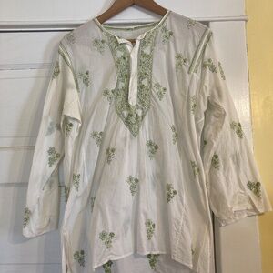 Hand Embroidered Indian Tunic Size L